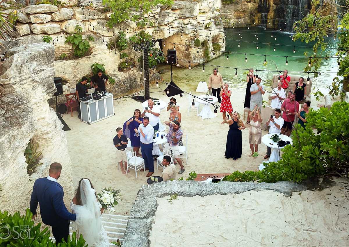 Affordable all-inclusive destination wedding gazebo setup on a white sand beach under 5000 dollars