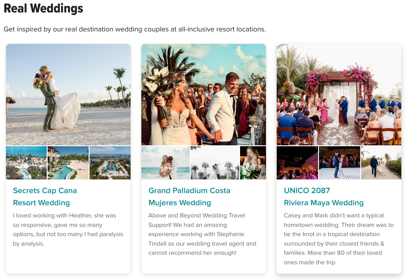 Real Weddings From our Travel Agency